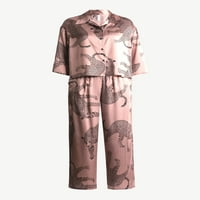 Joyspun ženski satenski pidžama Set za spavanje, 2 komada, veličine s do 3X