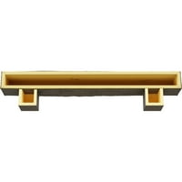 Ekena Millwork 8 H 12 D 48 W grubi rezani vatri kamin kamin mantel kit w Alamo Corbels, stari Cedar