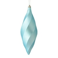 Vickerman 8 Matte Swirl Finial Ornament, otporna na plastiku, kućni božićni ukras drvca, paket, baby blue