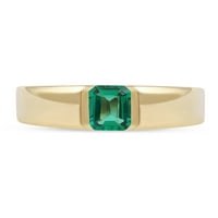 Imperial dragi kamen 10k žuti zlatni smaragdni rez kreiran smaragdni pasijans muški prsten
