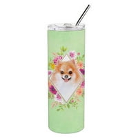 Carolines Treasures CK4329TBL pomeransko zeleno cvijeće od nehrđajućeg čelika oz Skinny Tumbler, OZ, višebojna