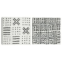 Mudcloth White II i Mudcloth White VII od Ellie Roberts Set platna Art Print