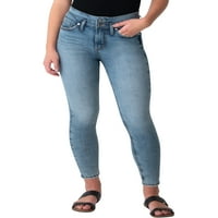 Silver Jeans Co. Ženske uske traperice visokog tona visokog rasta, veličine struka 24-36