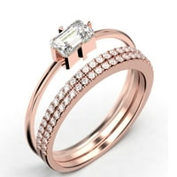 Prekrasan minimalistički 1. karat baguette Cut Diamond Moissite Angažman prsten, klasični vjenčani prsten
