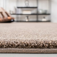Plain and Solid Carleen Solid Plush Area Rug, Taupe, 9' 12'