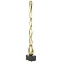 8 51 Zlatna Aluminijska visoko povezana podna apstraktna skulptura sa crnom bazom