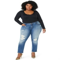 Sofia Jeans Women's Plus Size Bagi Curvy Boyfriend Mid-Rise Jean