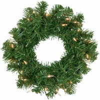 Northerlight Pre-Lit Deluxe Dorchester Pine umjetni božićni vijenac sa jasnim svjetlima