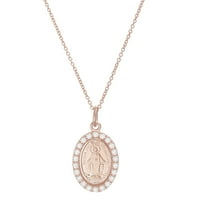 Moja Biblija ženski vjerski medaljon ogrlica u ružičastom pozlaćenom srebru