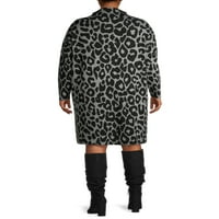 Terra & Sky ženska Plus Size Leopard žakard džemper haljina
