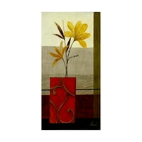 Zaštitni znak likovne umjetnosti 'crvena Ornate Vase Yellow 2' platno Art Pablo Esteban