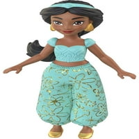 Disney Princess Jasmine Mala lutka, crna kosa i smeđe oči, potpis dvodijelni izgled sa hlačama