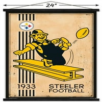Pittsburgh Steelers - Retro logotip zidni poster sa magnetnim okvirom, 22.375 34