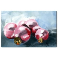 Wynwood Studio Holiday and season Wall Art Canvas Prints 'Pink Ornaments' Holidays-Pink, Blue