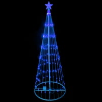 12 ' unaprijed osvijetljeni plavi LED Konusni dekor za božićnu jelku na otvorenom