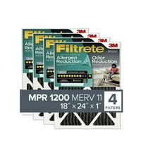 Filtrete by 18x24x1, MERV 11, Allergen Plus smanjenje mirisa HVAC Filter za vazduh peći, hvata perut za kućne