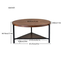 Irene Inevent industrijski okrugli drveni stolić za kafu sa spremištem, Brown