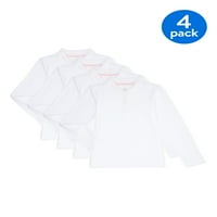 Wonder Nation Školska Uniforma Dugih Rukava Interlock Polo Majica, Value Bundle, Veličine 4-18