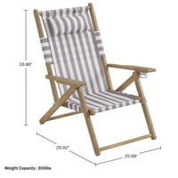 Raskošna kućna sklopiva stolica za plažu otporna na vremenske uslove sa naramenicama za nošenje, smeđa