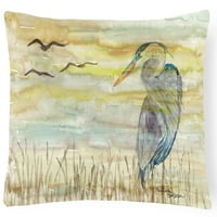 Blue Heron Yellow Sky Cannas Dekorativni jastuk