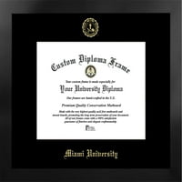 Miami University Ohio 11w 8.5 h Manhattan Black Single Mat Gold reljefni okvir diplome sa Bonus kampus slike