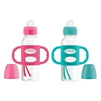 Dr. Braun's Milestones Transition Sippy bočica sa silikonskim ručkama - Pink tirkizna - 8oz - 2pk-6m+