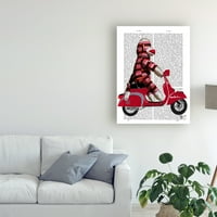 Zaštitni znak likovne umjetnosti 'majmun čarapa na mopedu' platno Art by Fab Funky