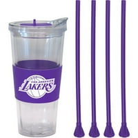 22OZ NBA Los Angeles Lakers čaša za slamu sa zamjenskim propelerskim Slamkama u boji