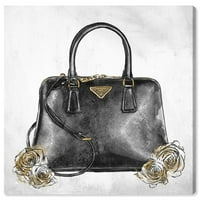 Wynwood Studio Fashion and Glam Wall Art Canvas Prints 'Hand Bag III' torbe - crne, bijele