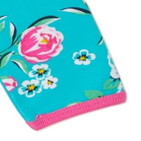 Wonder Nation Baby Girls Teal Floral Sleep N Play, veličine 0M-9M