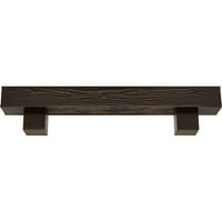 Ekena Millwork 4 H 4 D 48 W Sandblastus Fau Wood Wood kamin Mantel Kit W Alamo Corbels, prirodni mahagoni