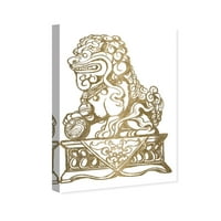 Wynwood Studio simboli i predmeti zidna Umjetnost platnena grafika 'Julianne Taylor - Foo Dog Gold I' simboli-zlato,
