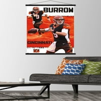 Cincinnati Bengals - Joe Burrow zidni Poster sa drvenim magnetnim okvirom, 22.375 34