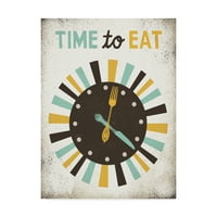 Zaštitni znak likovne umjetnosti 'Retro Diner Time to eat Clock' platnena Umjetnost Michaela Mullana