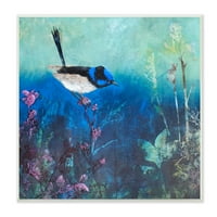 Stupell Industries Plava ptica smještena na moru život koral Podvodna scena grafika Umjetnost Neuramljena