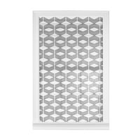 Oslonci za filtriranje svjetlosti Nabrani prozor, geometrijski, bijeli sa Crnom, 36 x72