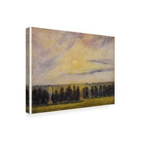 Zaštitni znak likovne umjetnosti 'Zalazak sunca u Eragny' platno Art Pissarro