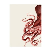 Zaštitni znak likovne umjetnosti 'Octopus Coral And Cream a' Canvas Art by Fab Funky