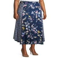 Terra & Sky ženska Midi suknja sa cvjetnim printom Plus Size