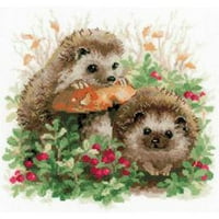 Riolis Cross Stitch Kit Hedgehogs u lingonberries