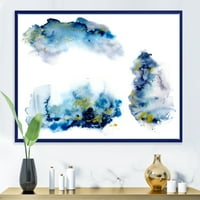 Sivi i Plavi oblaci sa zlatnim sjajem uokvirenim slikarskim platnenim umjetničkim printom