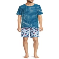 Muški komplet Top za spavanje i kratke hlače, 2 komada, veličine S-2XL, muške pidžame
