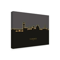 Michael Tompsett' Firenca Italija Skyline Glow II ' platno Art