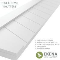 Ekena Millwork 15 W 64 H True Fit PVC Single Panel Chevron Modern Style fiksni Mount roletne, boravak plava