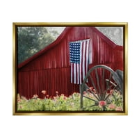 Seoska farma Meadow Americana Town & City Graphic Art Metallic Gold Framed Art Print Wall Art Art