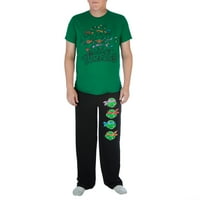 Muški kratki rukav i set pantalona za spavanje, do veličine 2XL
