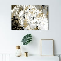 Runway Avenue Floral and Botanical Wall Art Canvas Prints 'latice in the Wind' Florals-Gold, White