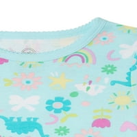 Wonder Nation Baby and Toddler Girls Dinosaur Top i hlače, 2-komadni set za spavanje, veličina 12m-5t