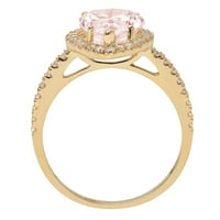 2.38ct kruška ružičasti simulirani dijamant 18k žuti zlatni ugraving izjava bridalna godišnjica angažman