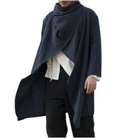 Tawop zimski kaput muški vjetar srednjeg ogrtača Cloak kardigan jakna s dugim rukavima plava 4